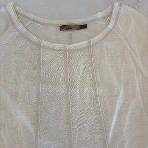 PRANA Wool Women's Gusseted Long Sleeve Cream Top